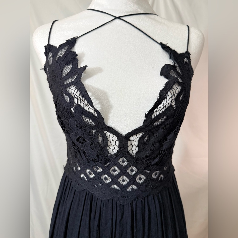 Free People Adella Maxi Slipdress With Sheer Lace Bodice And A Ruffled Skirt - Picture 5 of 13